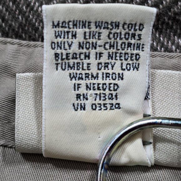 Vtg L.L. Bean Polo Shirt Men XL Tall Beige Herringbone LS Buttons Collar Cottage - Picture 14 of 16